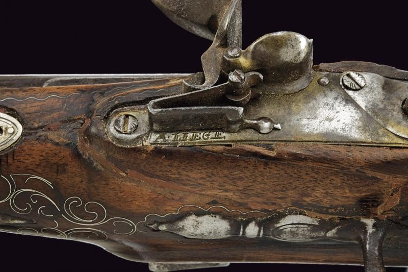 Pistola a pietra focaia a due canne di L. Droische