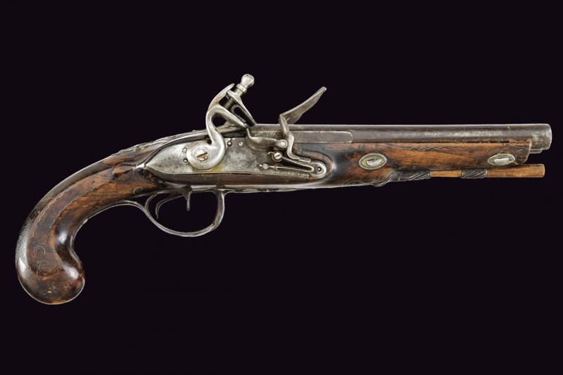 Pistola a Pietra Focaia a Due Canne di L. Droische