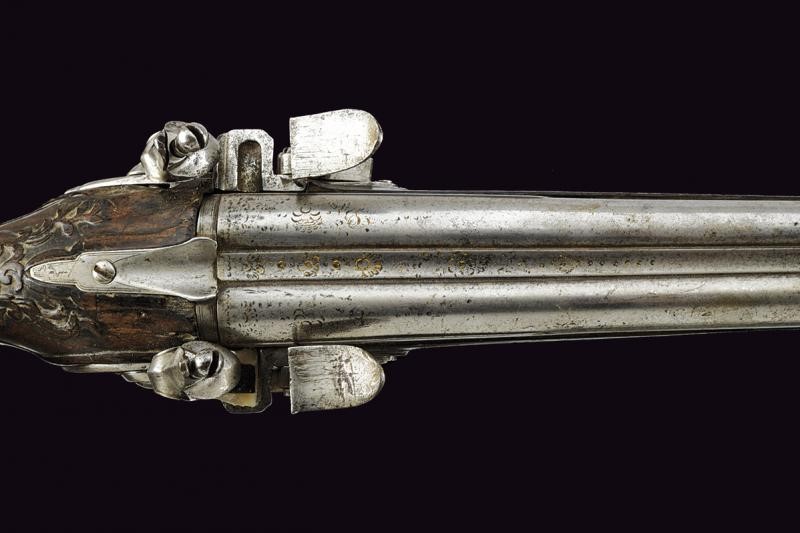Pistola a Pietra Focaia a Due Canne di Bertrans