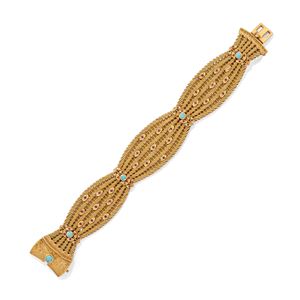 Turquoise and ruby bracelet