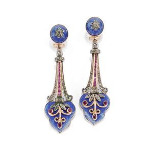 Hard stone pendant earrings