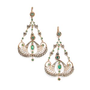 Emerald pendant earrings