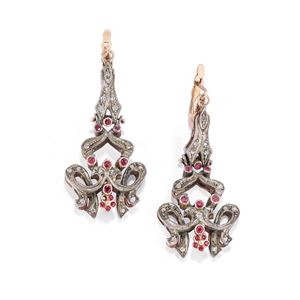 Ruby pendant earrings