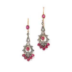 Ruby pendant earrings