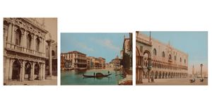 Angolo della libreria e colonna San Secondo, Venezia; Canal Grande, Venezia ; Palazzo Ducale, Venezia