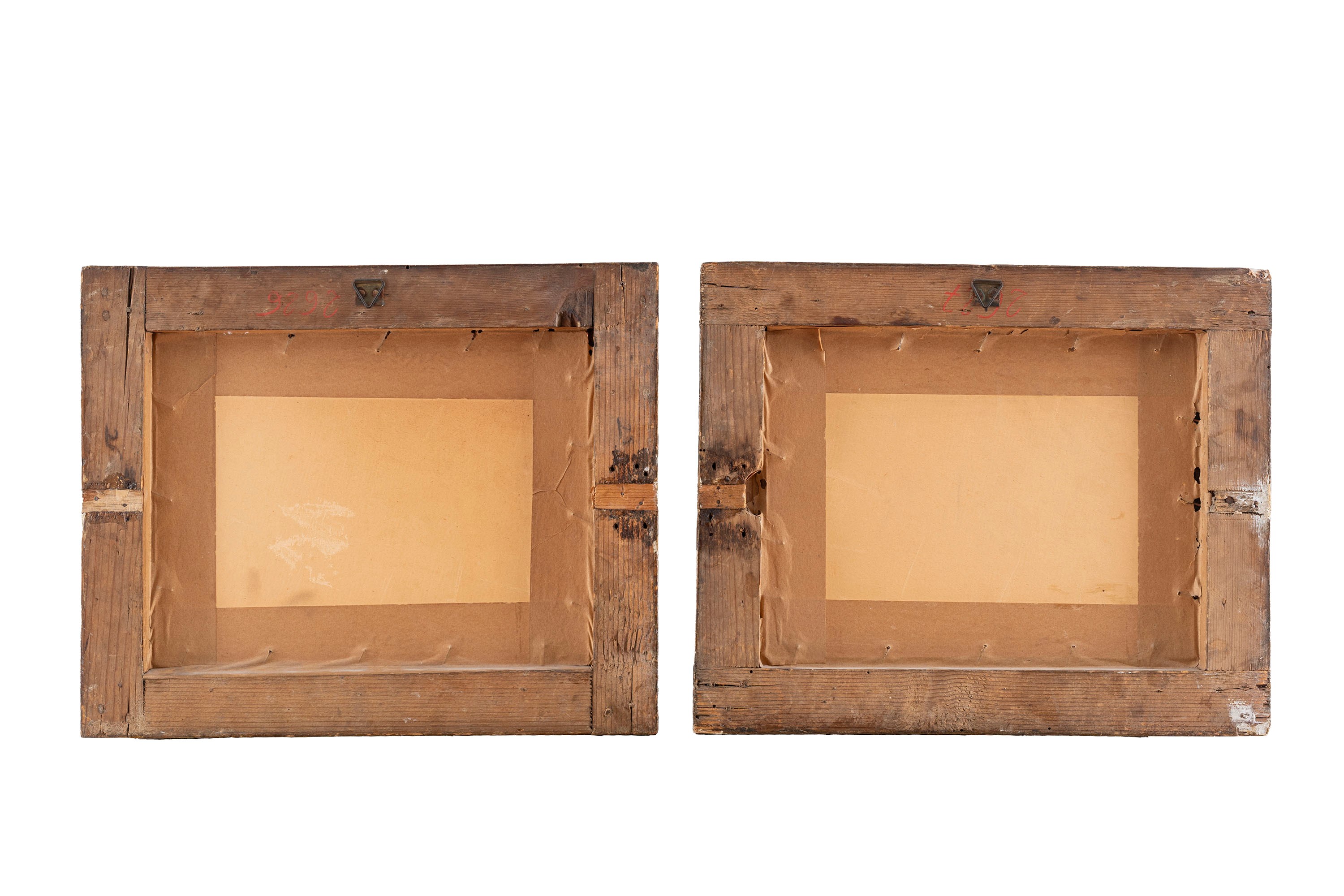 Due paesaggi con scene bibliche: Loth e le figlie; e Davide uccide il leone