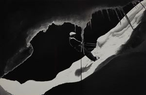 Sul bordo, Leo Gasperl sul ghiacciaio di Ventina