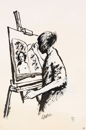 Le peintre dans son atelier