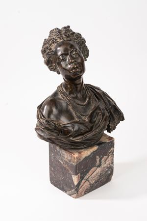  - Bronze bust depicting an African woman, 19th century