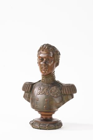  - Bronze portrait bust of Carlo Alberto of Savoy, 19th century