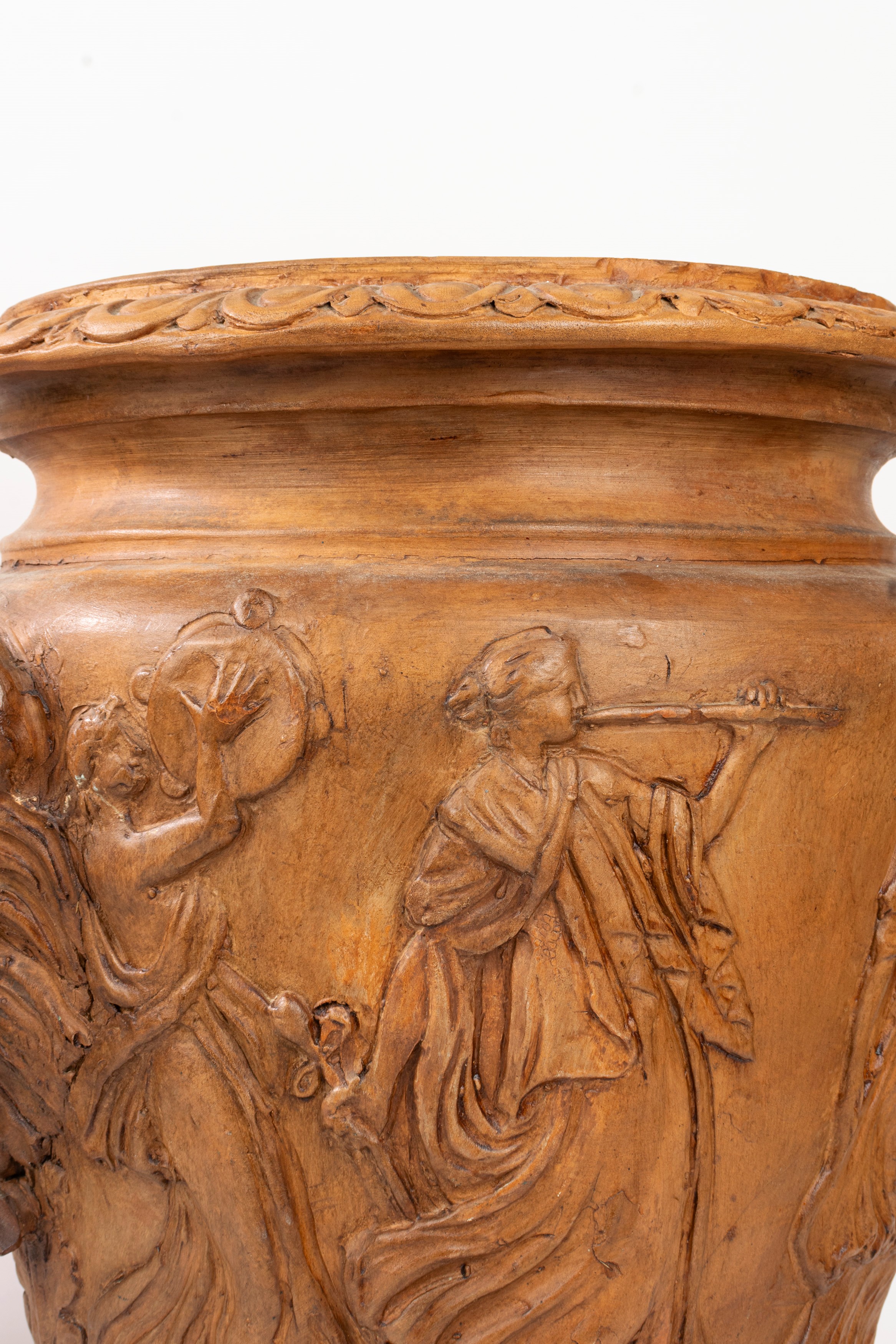 Coppia di vasi a cratere biansati in terracotta, secolo XIX