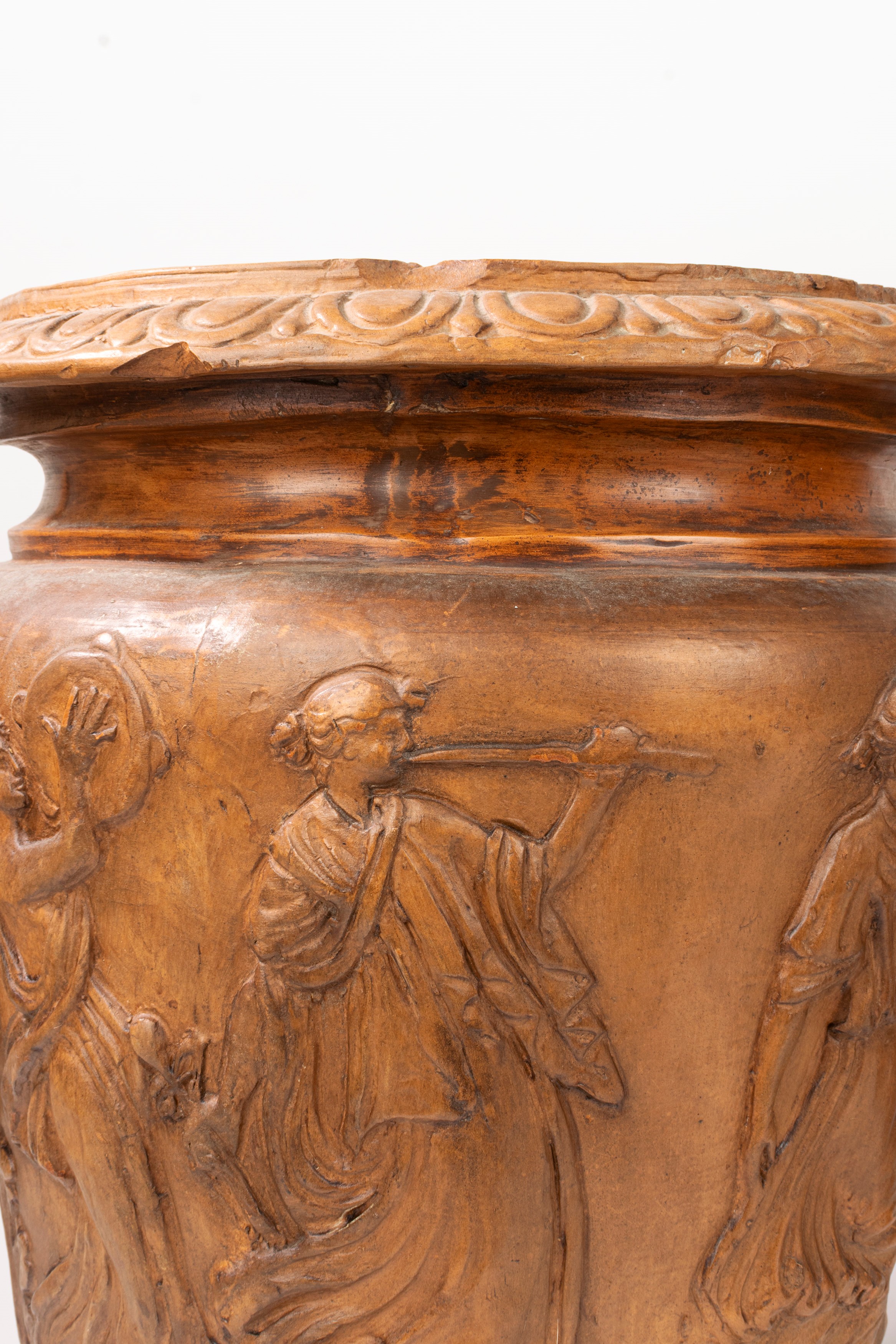 Coppia di vasi a cratere biansati in terracotta, secolo XIX