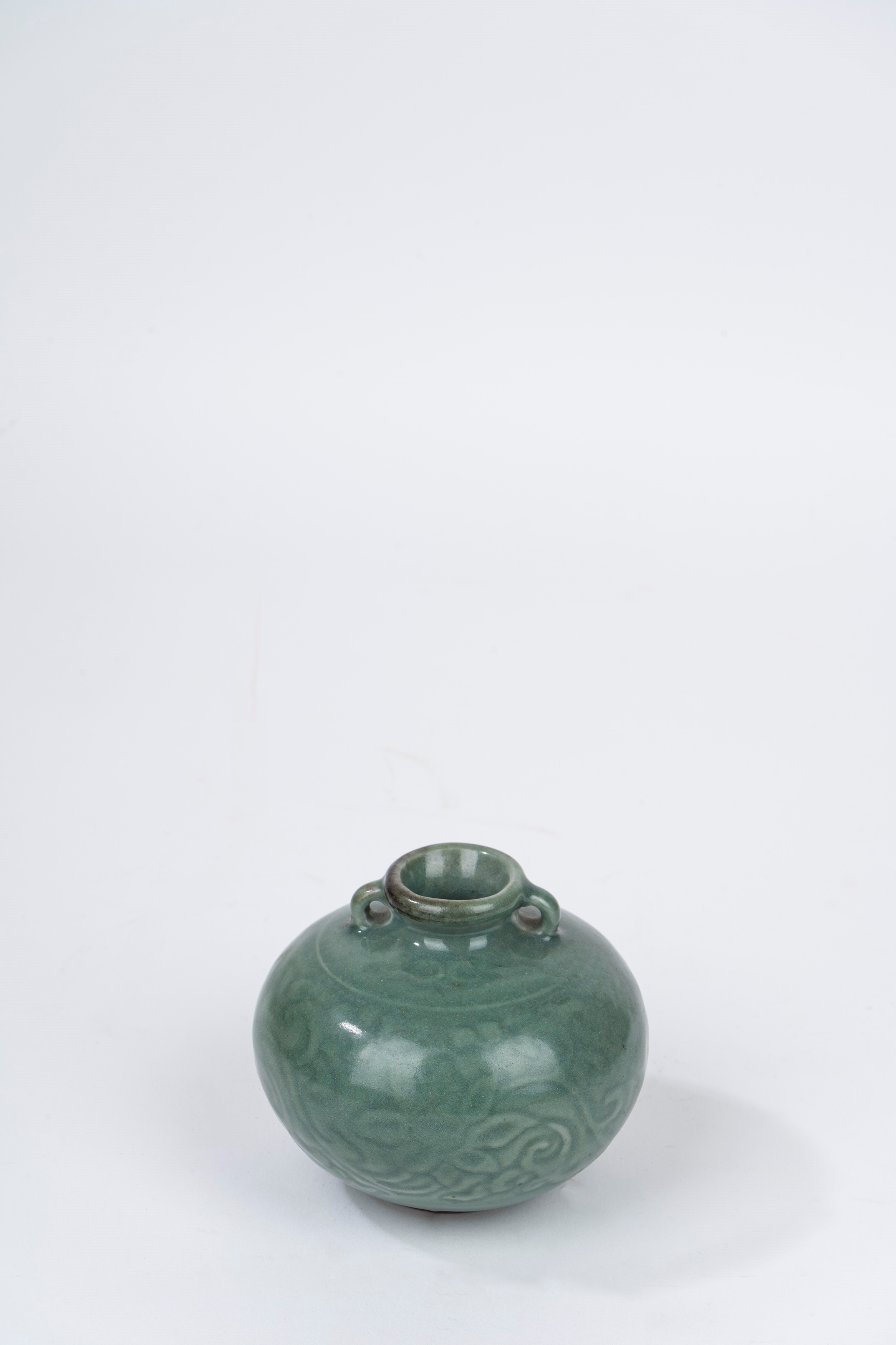 Piccolo Vaso Celadon Biansato, Cina, Secolo XIX