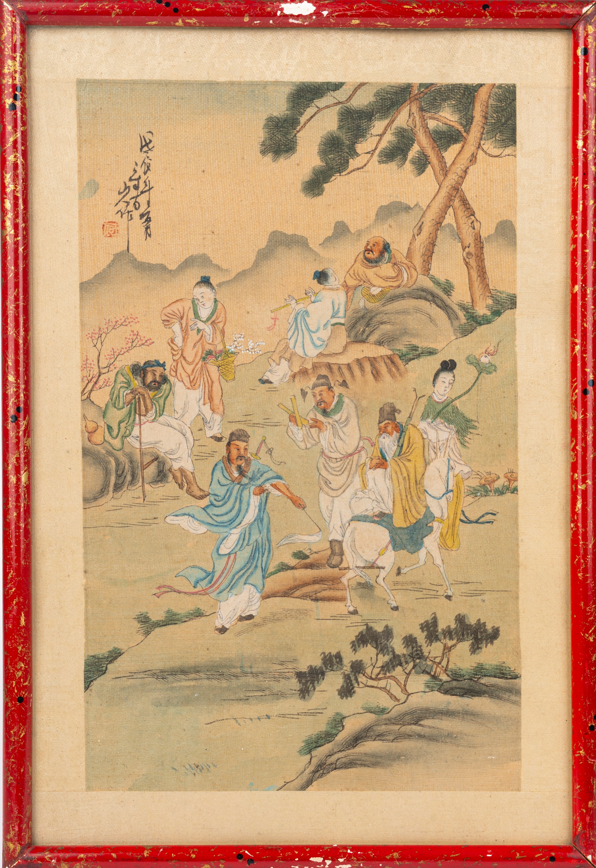 Quattro Dipinti su Carta, Cina, Metà Secolo XX