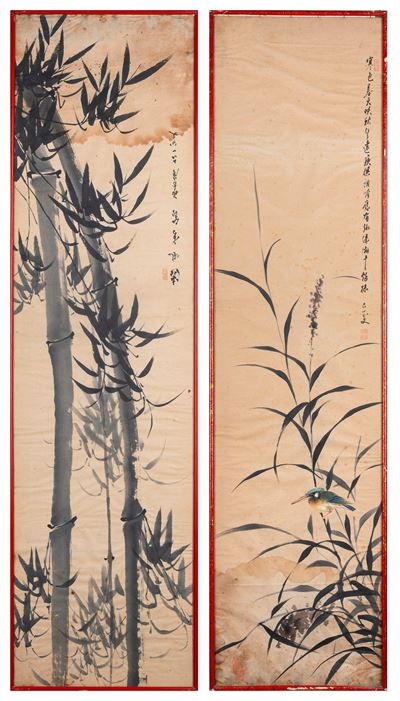 Due Pannelli Decorativi, Cina, Metà Secolo XX