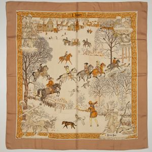 L'Hiver silk twill scarf