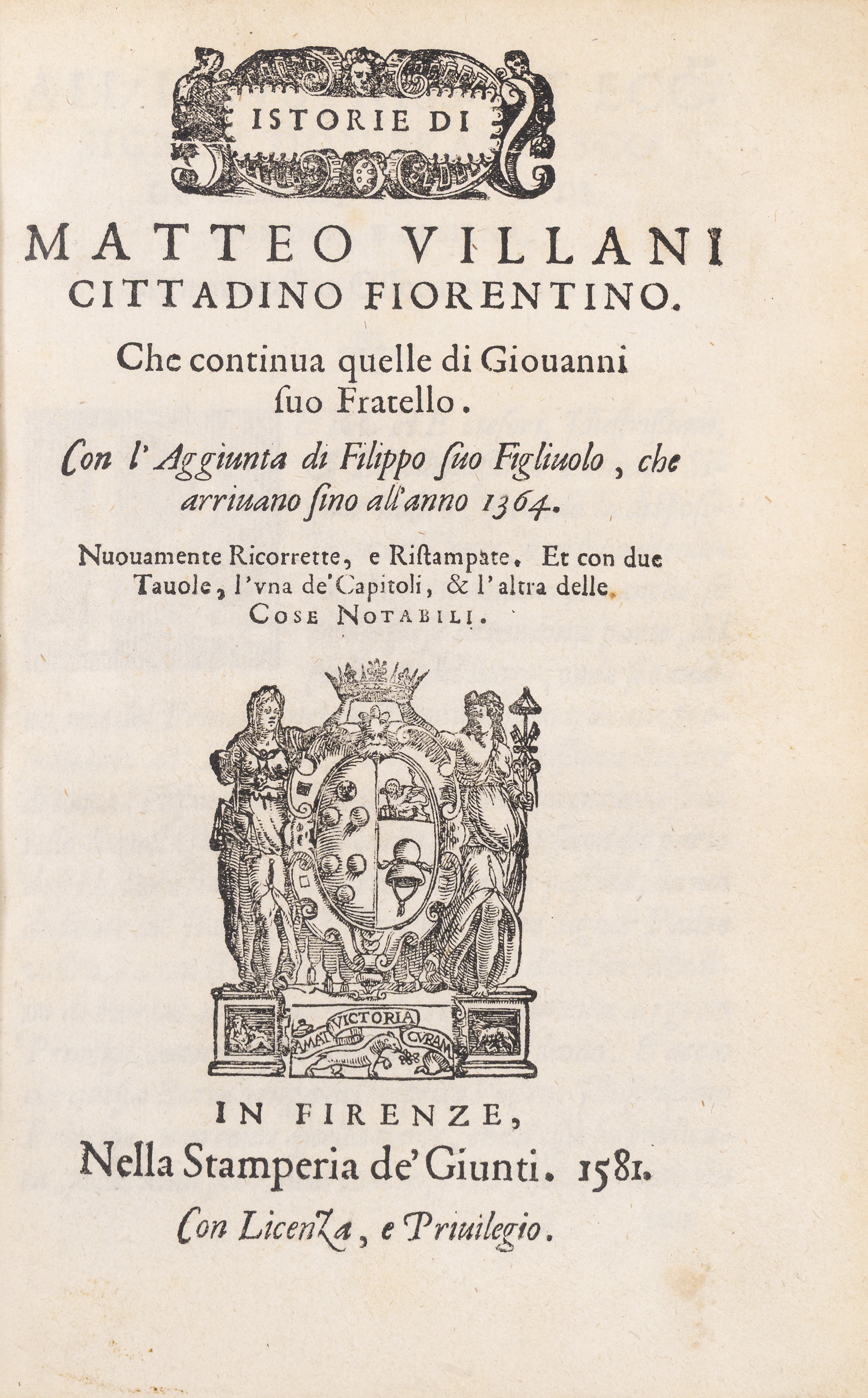 Istorie di Matteo Villani cittadino fiorentino