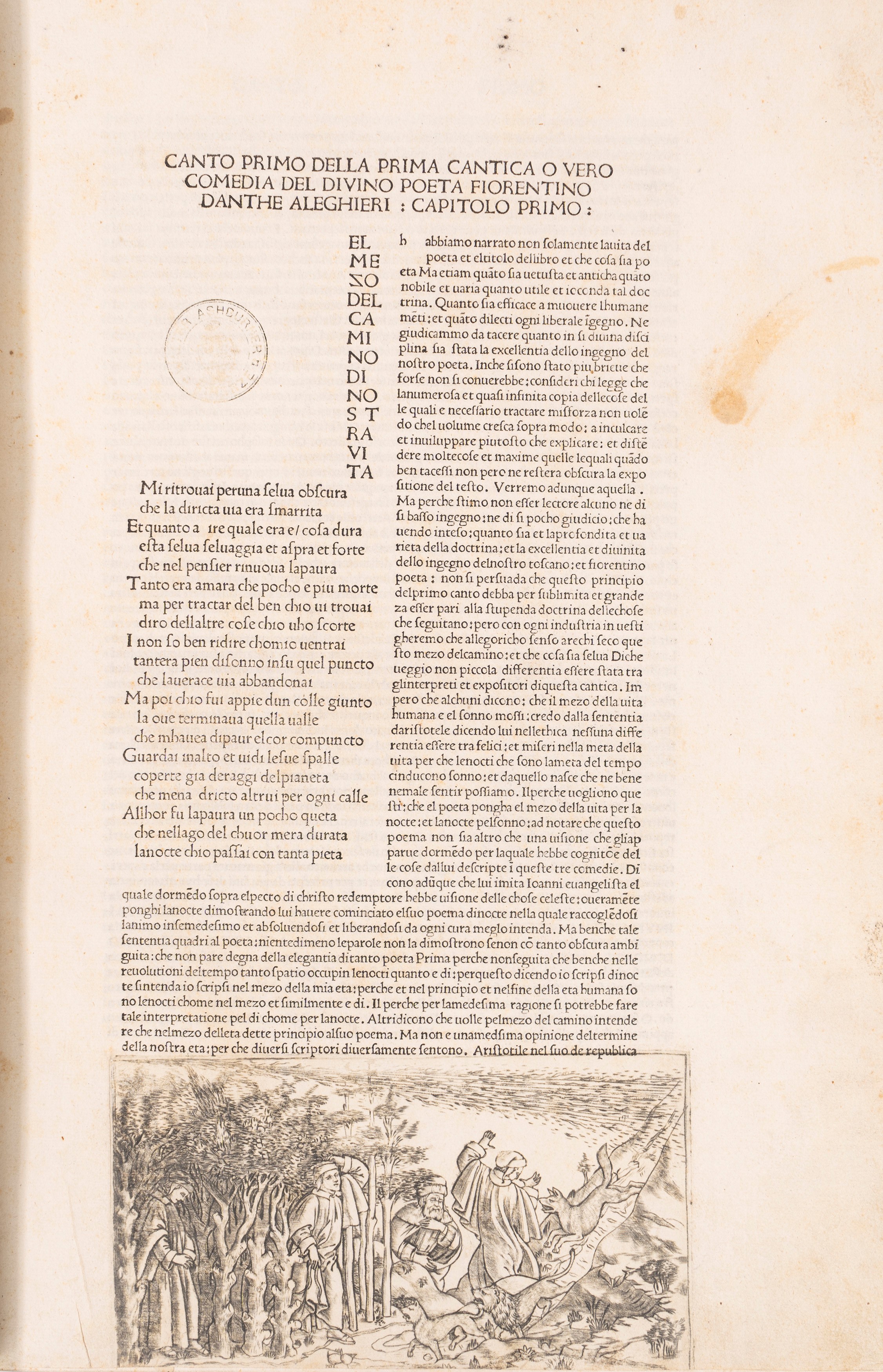 Comento di Christophoro Landino Fiorentino Sopra la Comedia di Danthe Alighieri Poeta Fiorentino