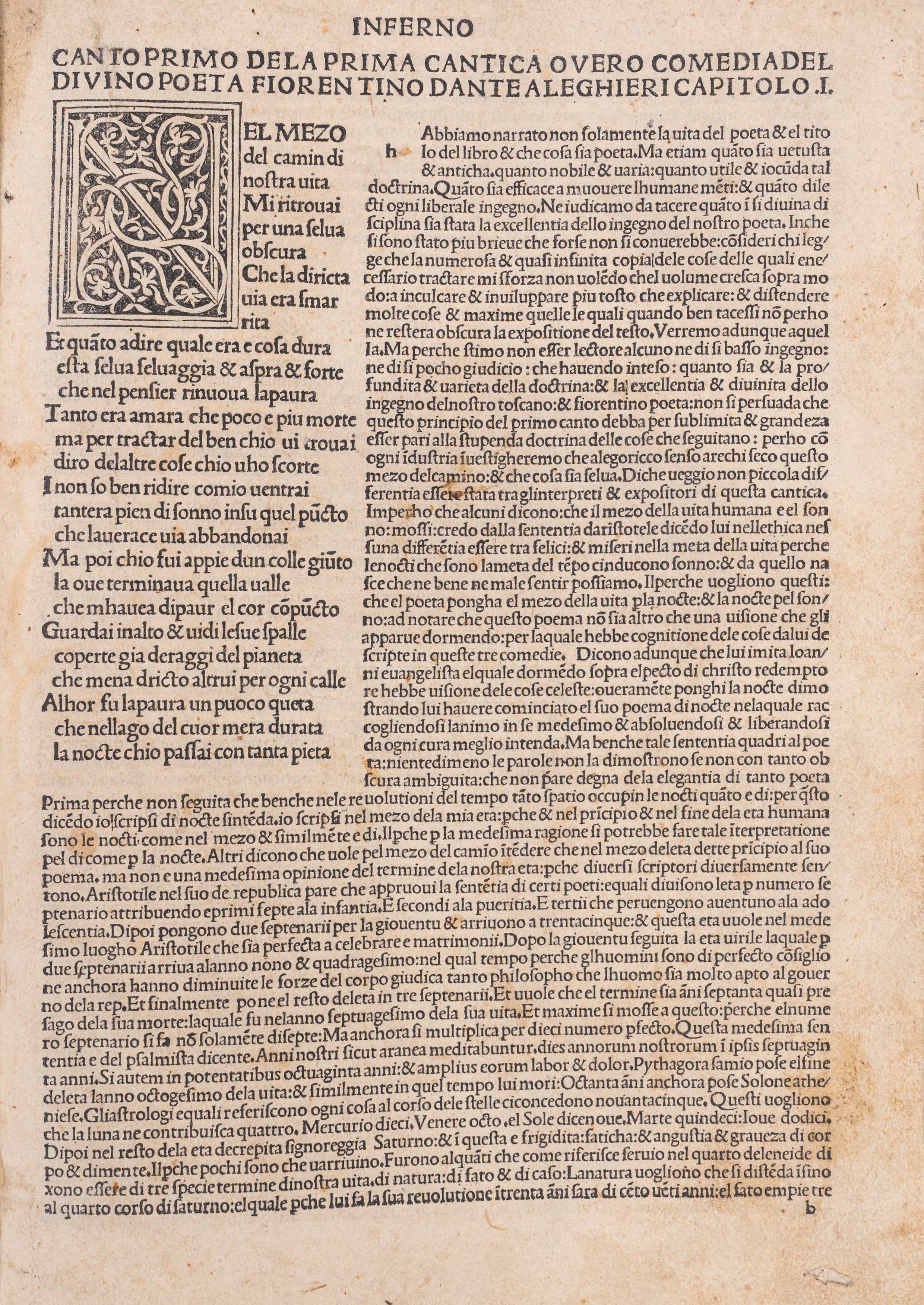 Dante Alighieri - La Commedia, con commento di Cristoforo Landino, edizione del 1484