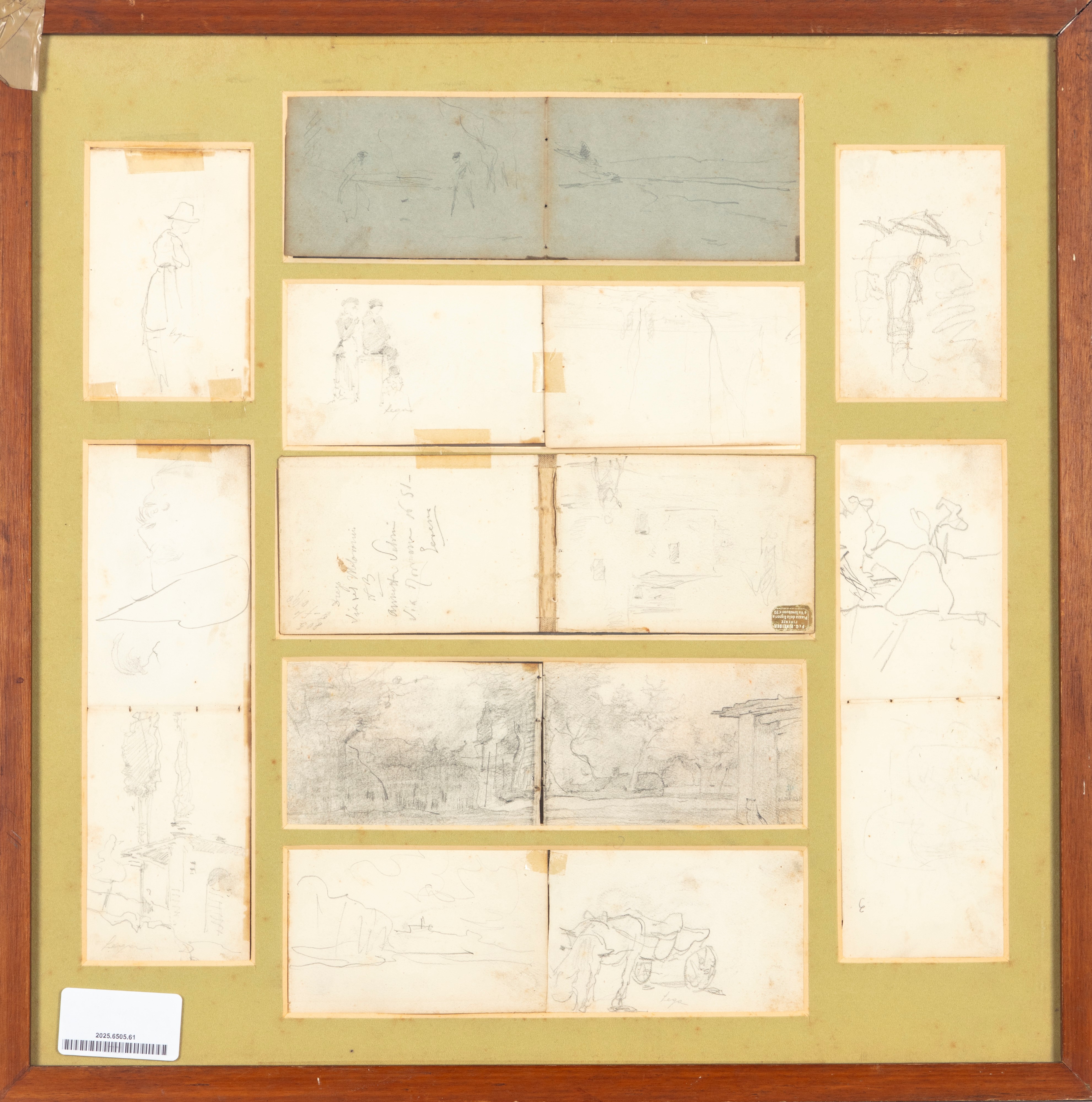 Silvestro Lega - Studi di Figure e Paesaggi (recto e Verso)