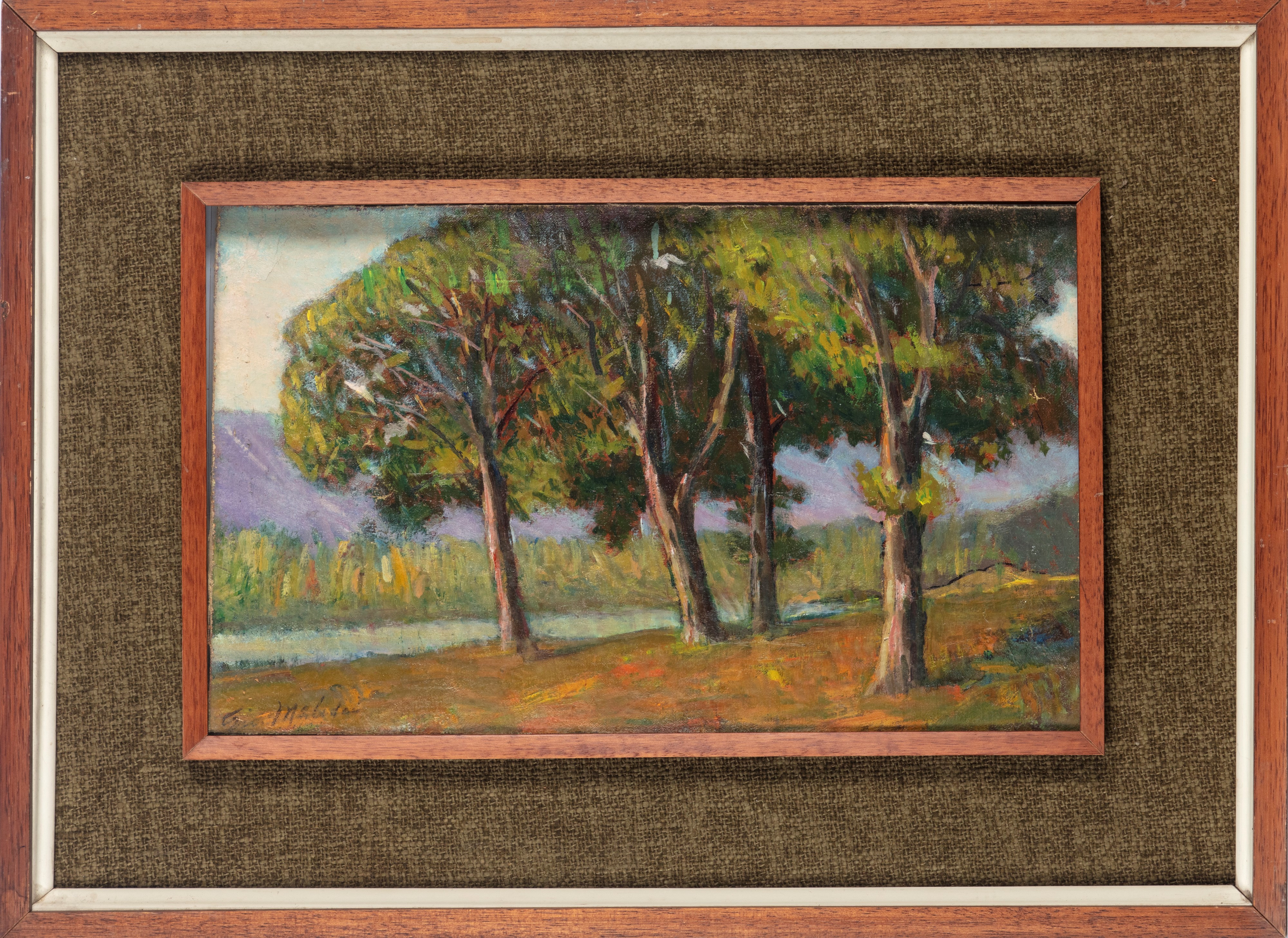 Giovanni Malesci - Paesaggio Mugellano con Betulle