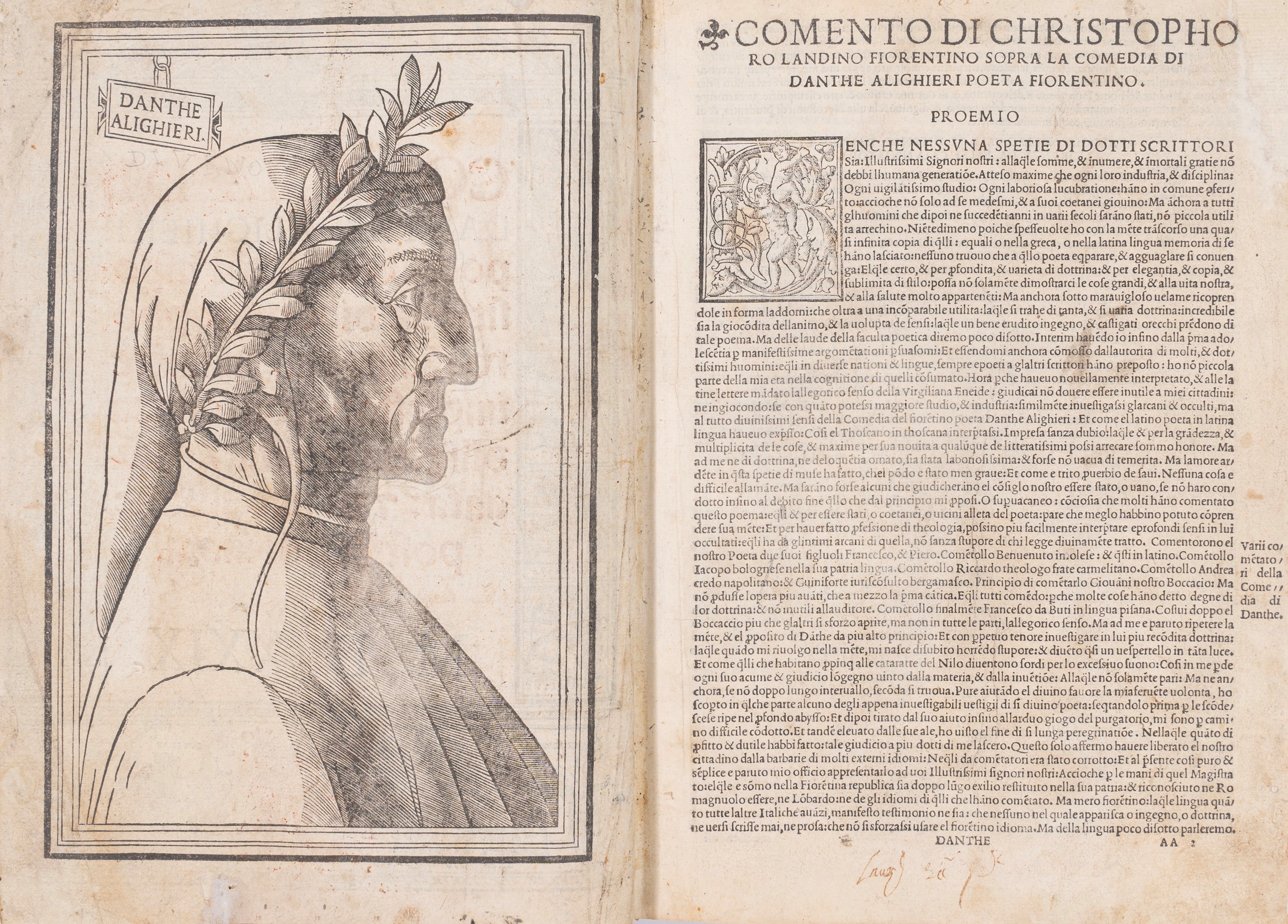 Comedia di Dante Alighieri poeta divino: co l'espositione di Christophoro