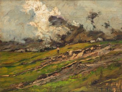 Paesaggio Alpestre con Figura
