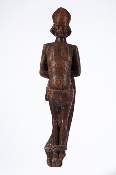 Santo Vescovo Martire in Legno Scolpito, Secolo XVII