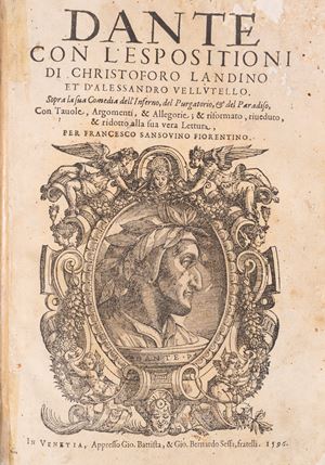 Dante con l'espositioni di Christoforo Landino, et d'Alessandro Vellutello...& ridotto alla sua vera lettura, per Francesco Sansouino fiorentino