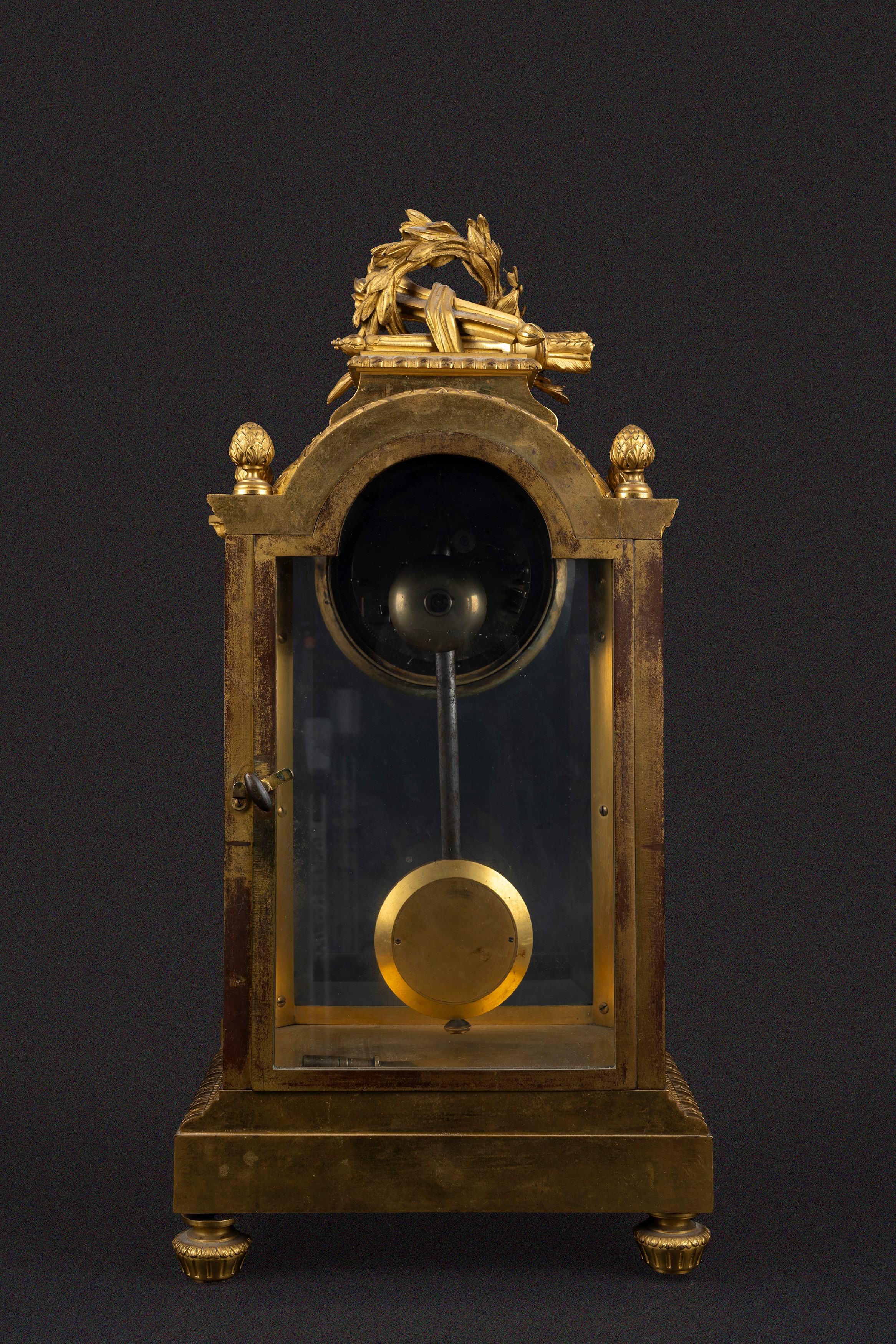 Pendola da Tavolo in Bronzo Dorato, Francia Secolo XIX