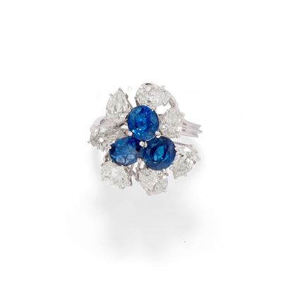 Anello con Zaffiri e Diamanti