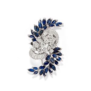 Spilla con zaffiri e diamanti