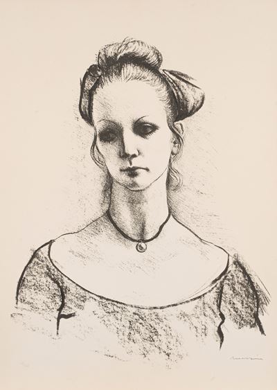 Fanciulla con pendente (litografia, es. 43/148)