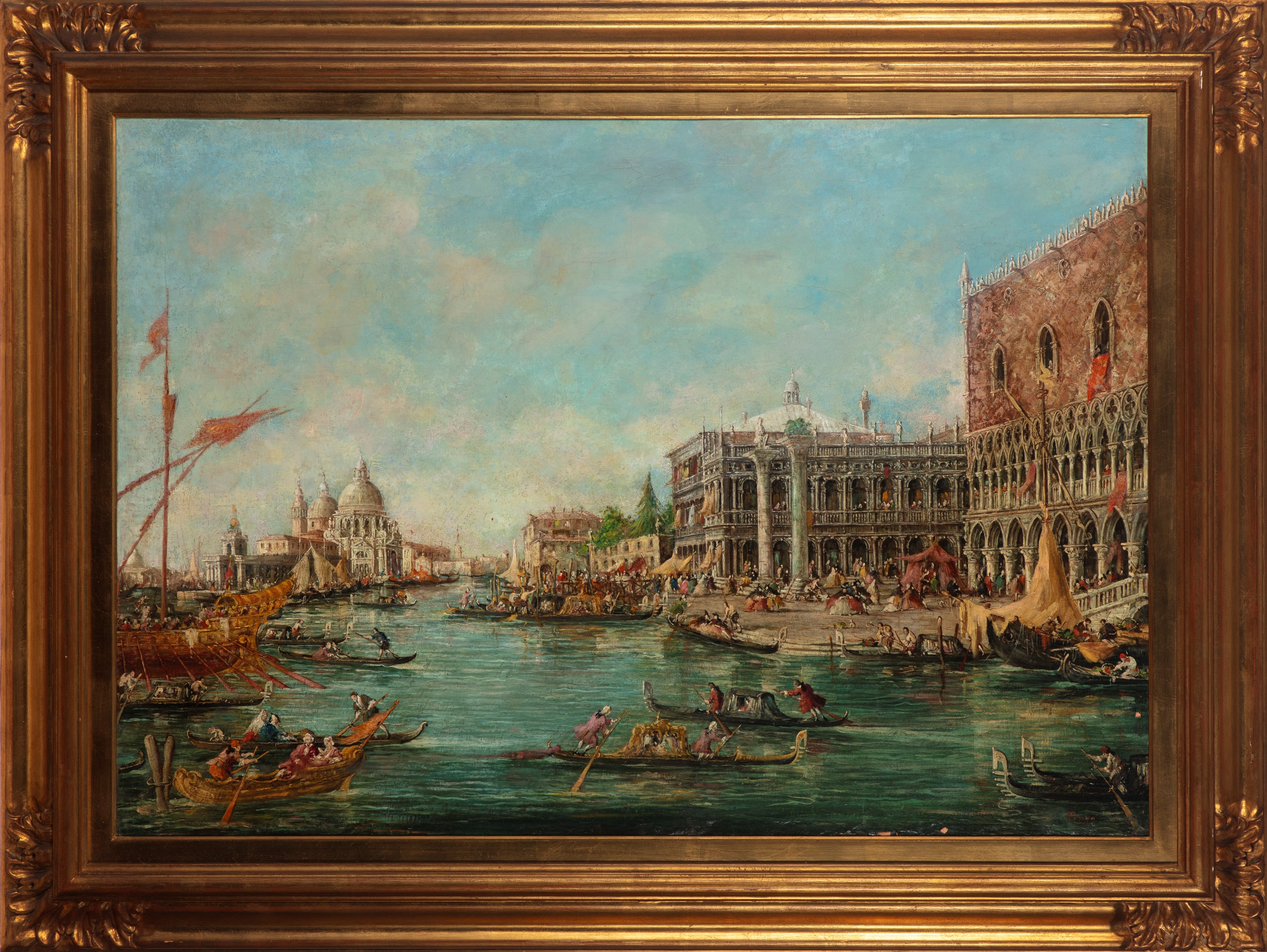 Giuseppe Ponga - Venezia, il Bacino di San Marco dalla Riva degli Schiavoni