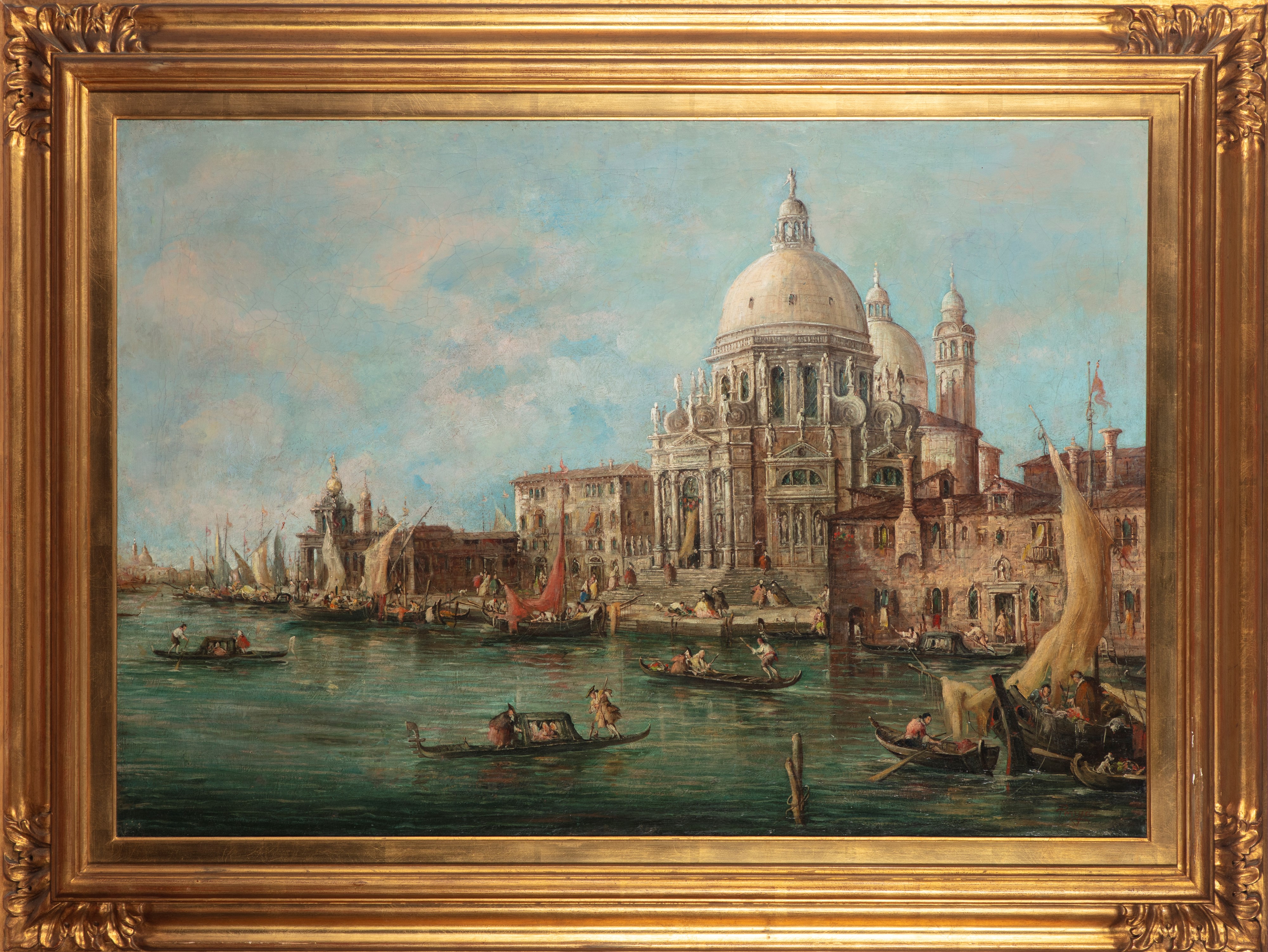 Giuseppe Ponga - Venezia, Canal Grande Verso la Chiesa della Madonna della Salute e la Punta dell...