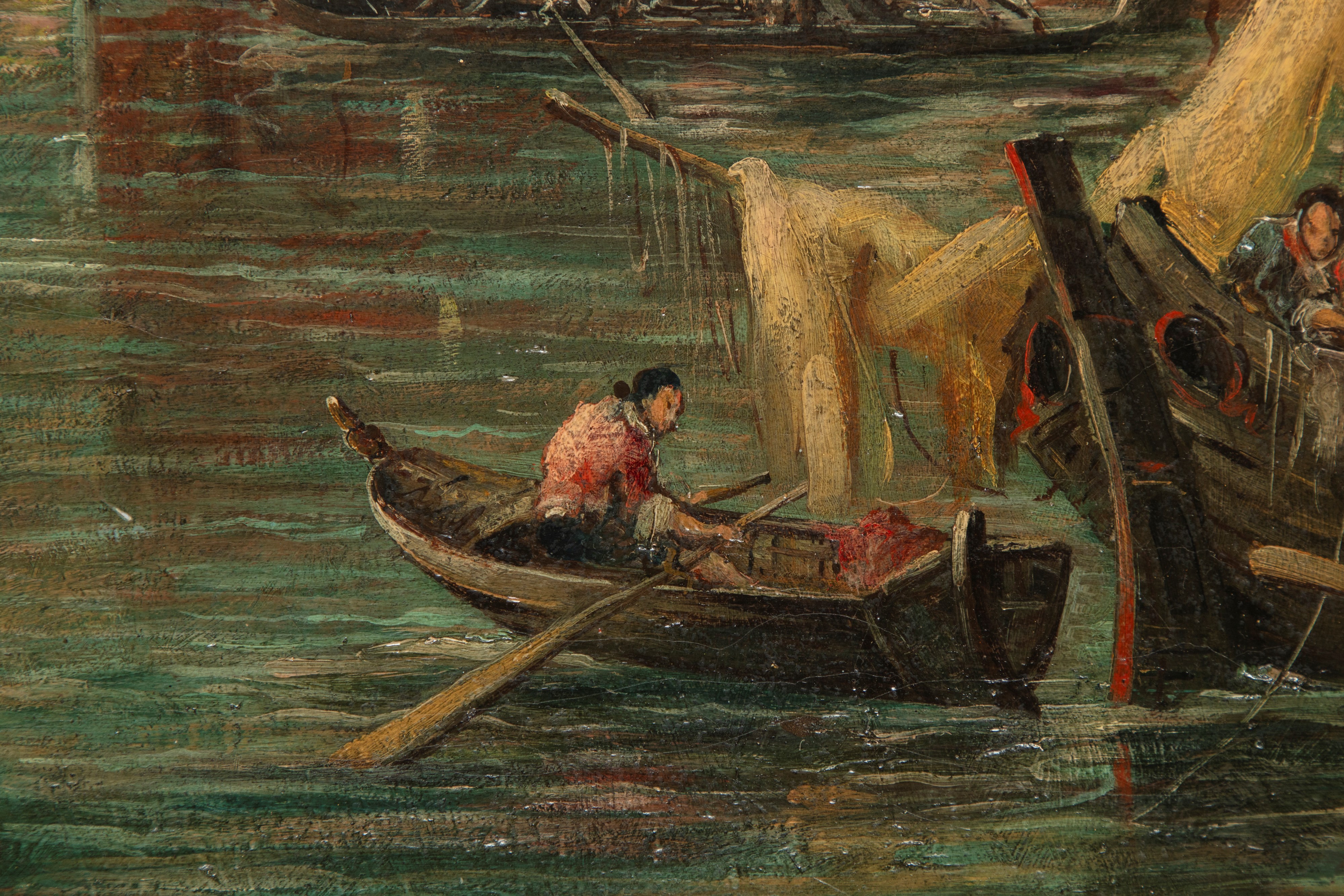 Giuseppe Ponga - Venezia, Canal Grande Verso la Chiesa della Madonna della Salute e la Punta dell...
