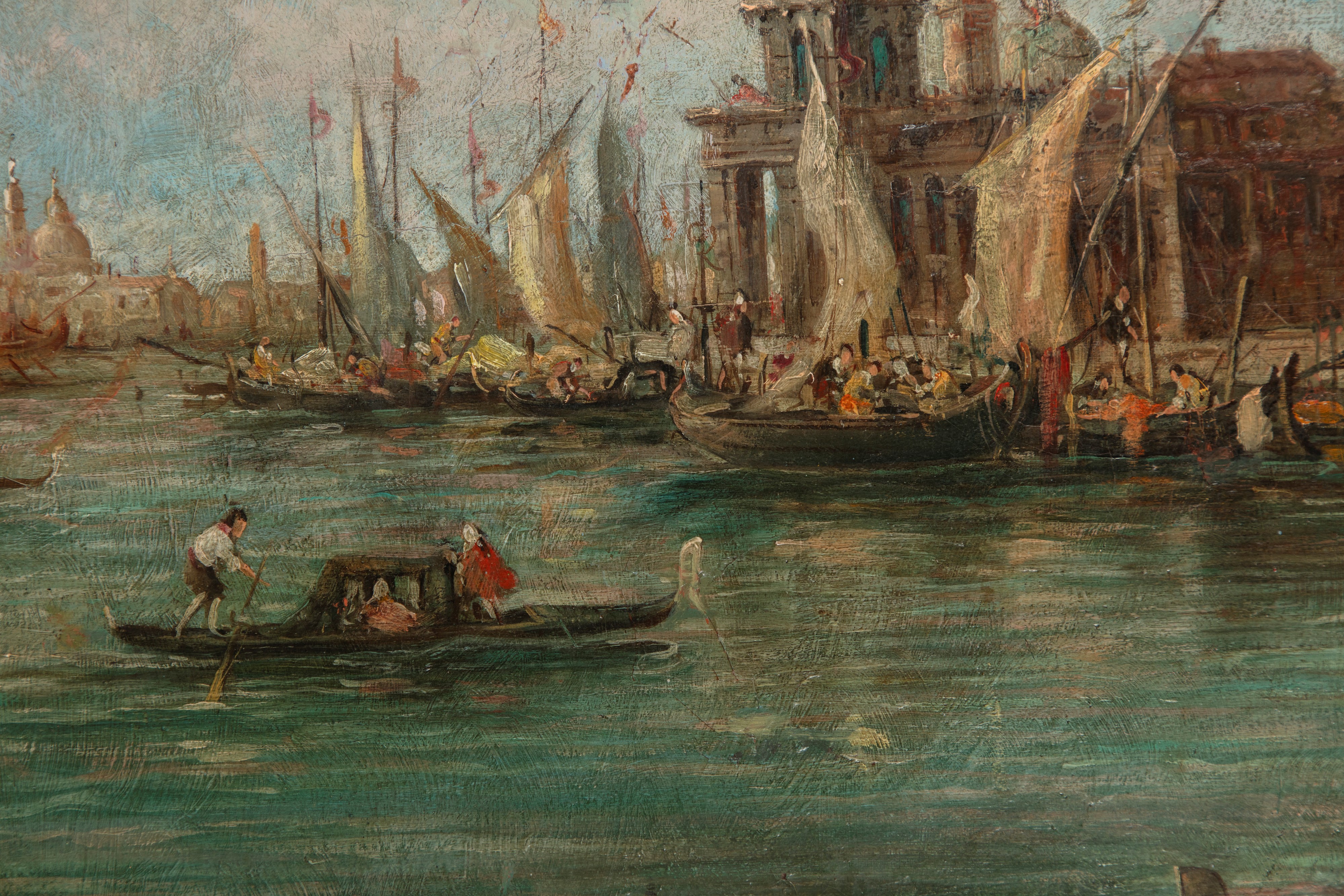 Giuseppe Ponga - Venezia, Canal Grande Verso la Chiesa della Madonna della Salute e la Punta dell...