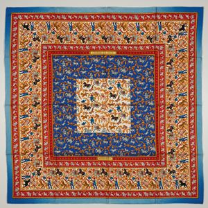 Chasse en Inde silk twill scarf  