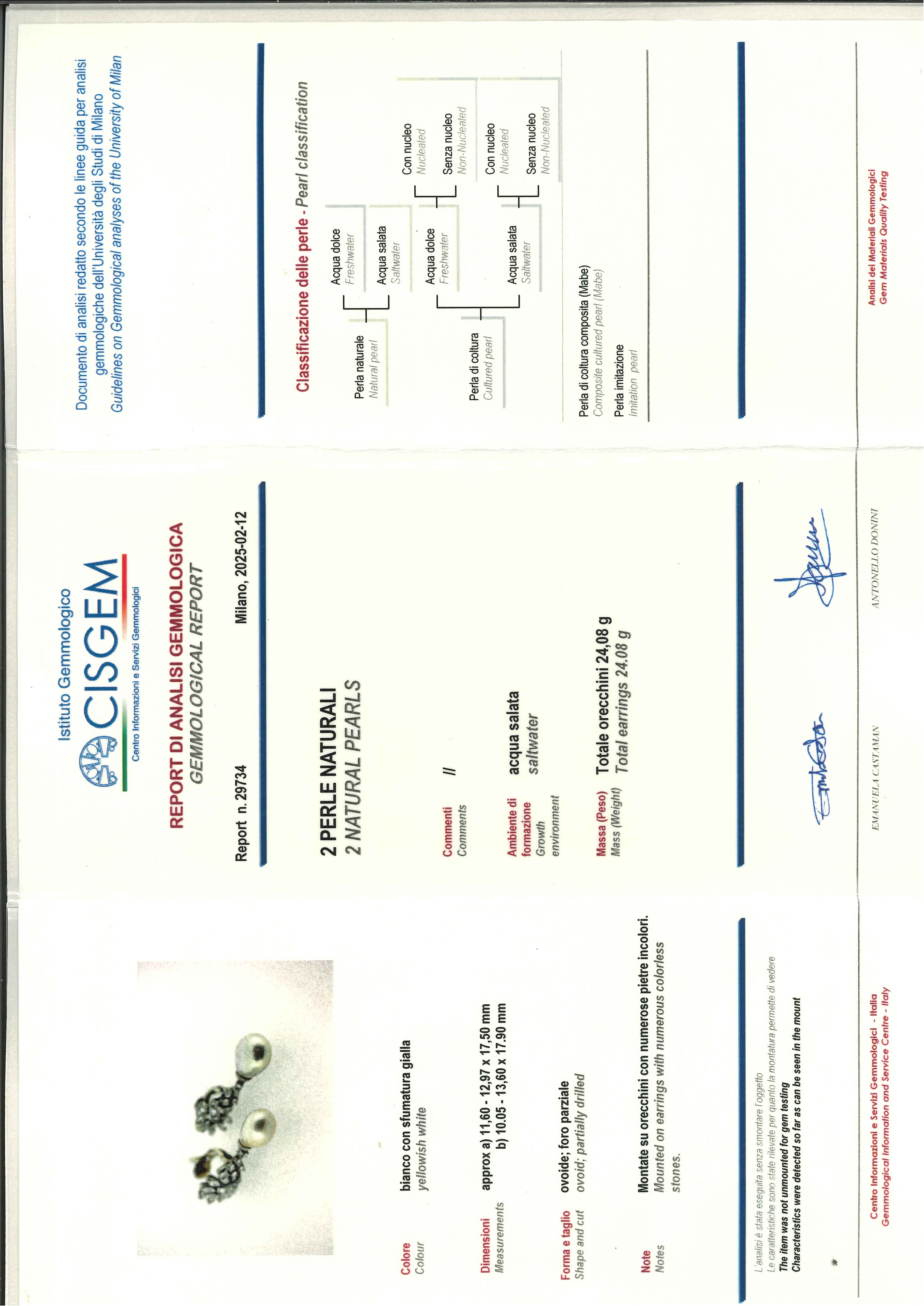 Orecchini pendenti con perle naturali