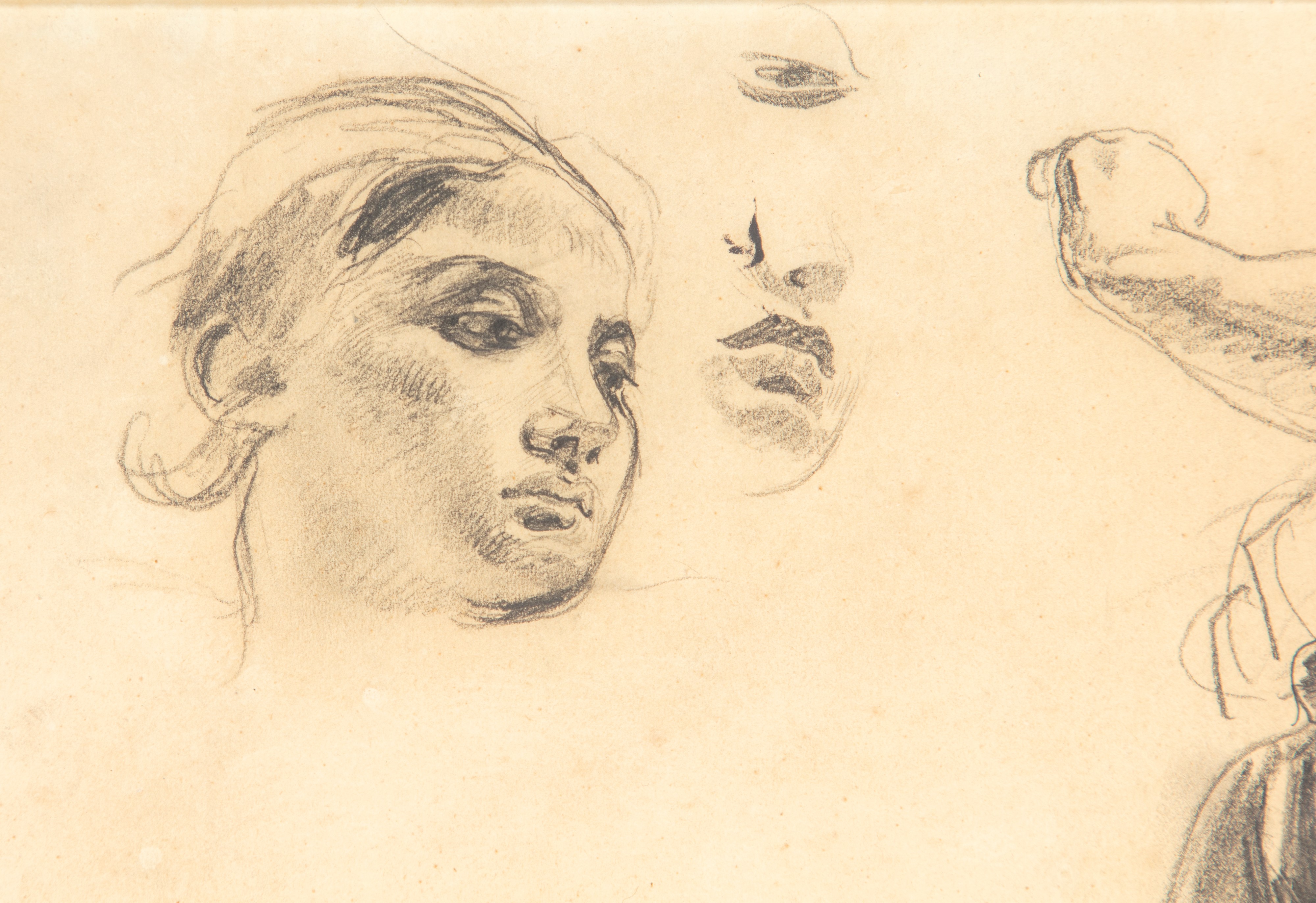 Eugène Delacroix - Studi di Testa e Torso Femminili