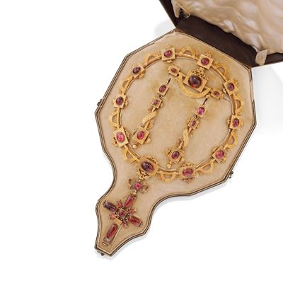 Parure con Pietre Rosse