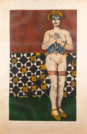 Nudo con giarrettiera 