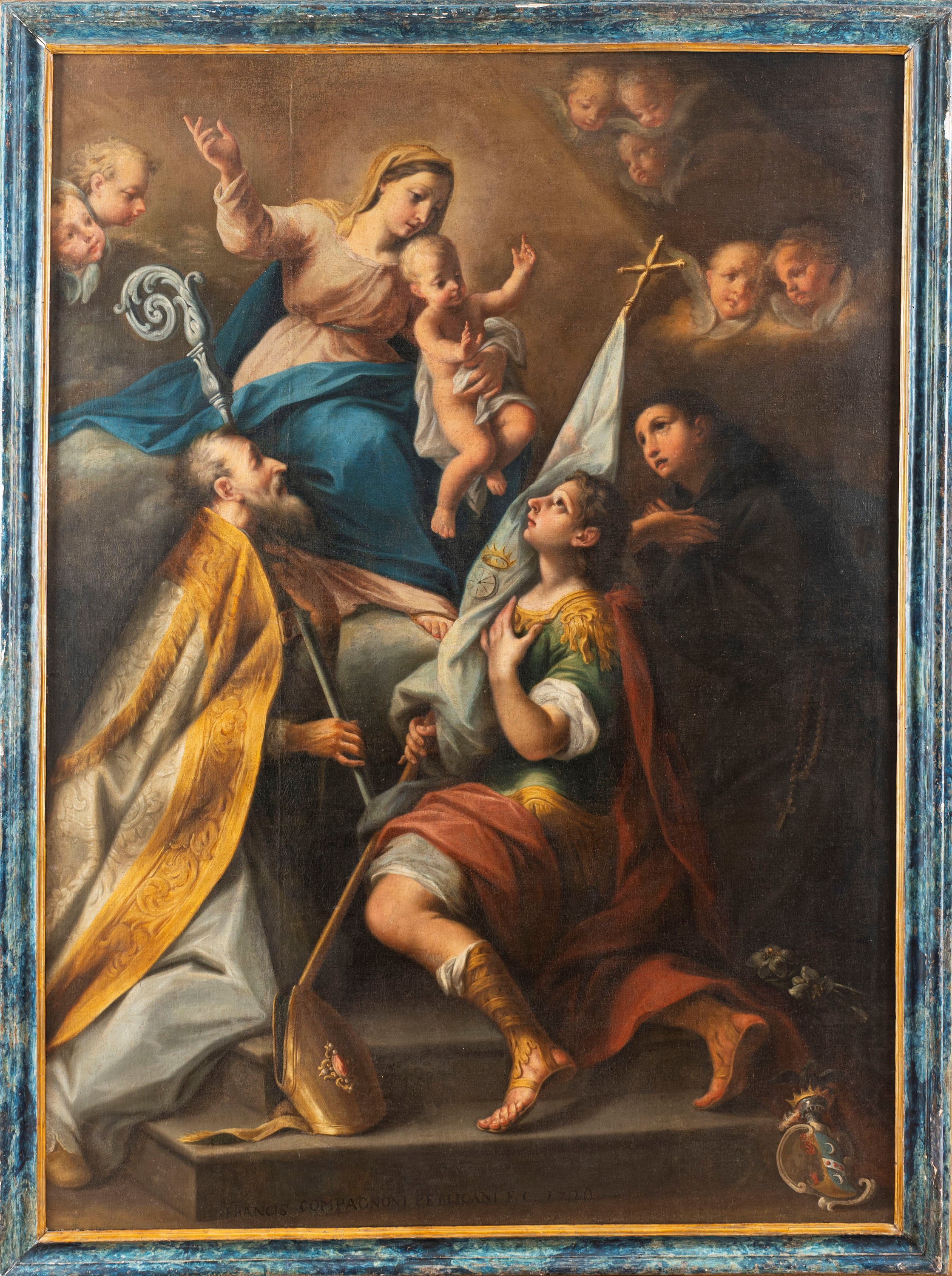Scuola Dell'italia Settentrionale, Secolo XVIII - Madonna in Gloria con Bambino e Santi