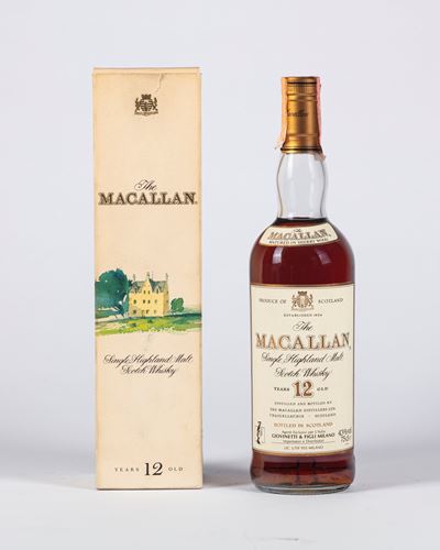 The Macallan Single Highland Malt Scotch Whisky 12 Years Old Matured in Sherry Wood (in Scatola O...