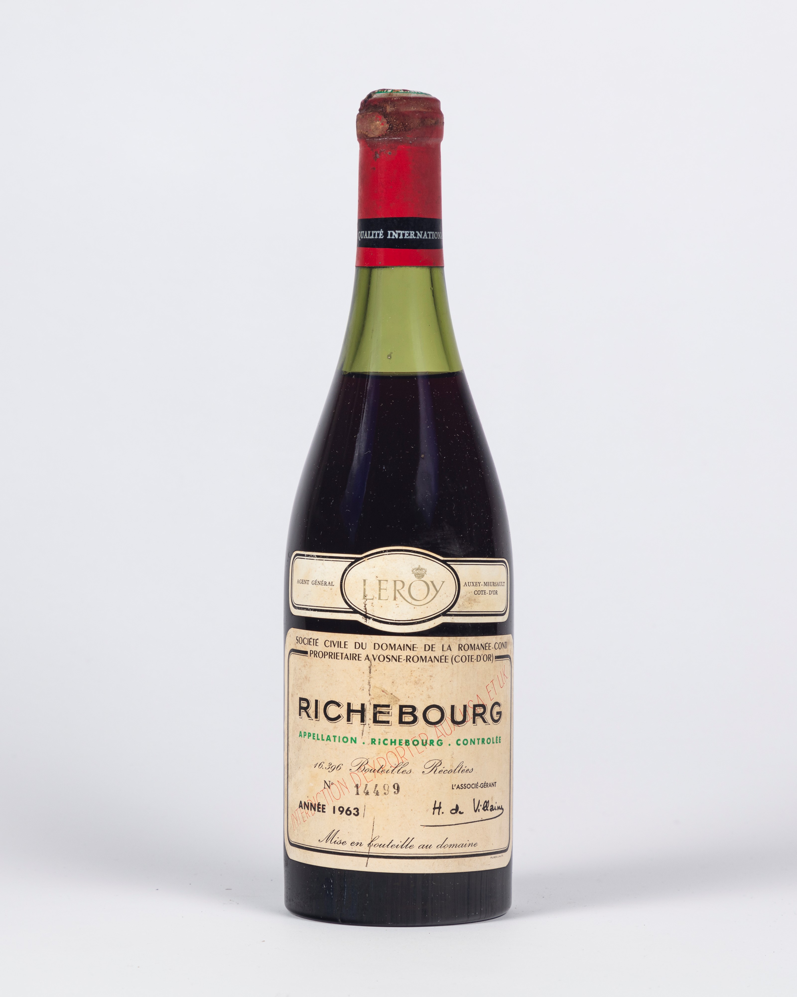 Francia - DRC Richebourg (BT 1) 1963 | The Wine Odyssey / Finest