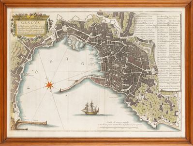 Genova nel Solo Giro delle Sue Mura Vecchie con L'esposizione delle Chiese e Luoghi Principali