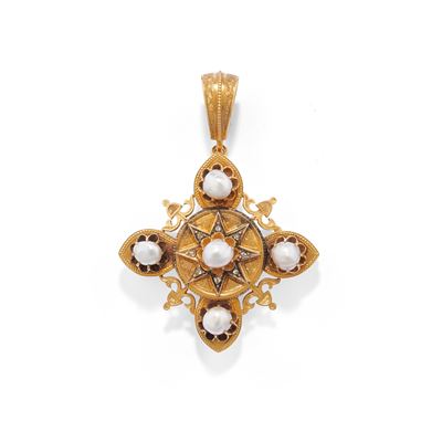Pendente-spilla con Perle