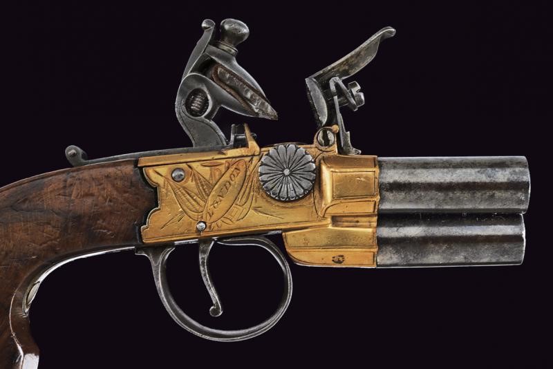 Raro mazzagatto a pietra focaia a tre canne di Richards