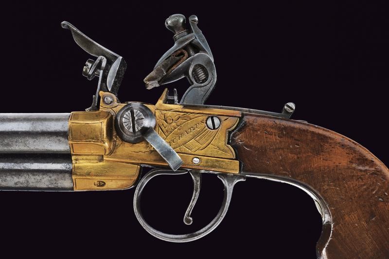 Raro mazzagatto a pietra focaia a tre canne di Richards