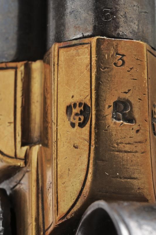 Raro mazzagatto a pietra focaia a tre canne di Richards